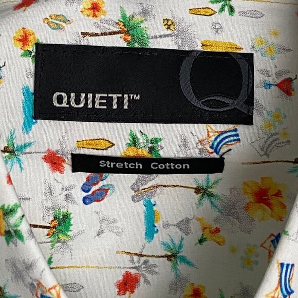 Quieti Men's XL Short Sleeve Button-Down Shirt Beach Theme Print NEW - Picture 9 of 12